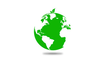 Fototapeta premium Earth day logo design. Happy Earth Day, 22 April. World map background vector illustration. 