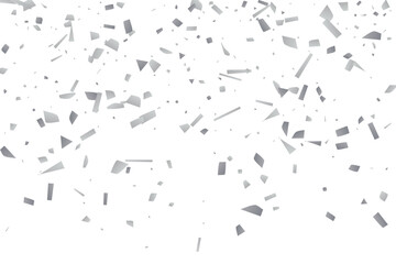Silver glitter confetti on a white background. Decorative element.