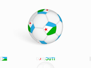 Soccer ball with the Djibouti flag, football sport equipment.