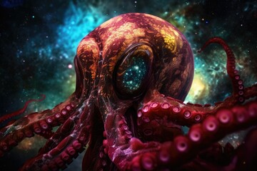 octopus landscape. Generative AI.