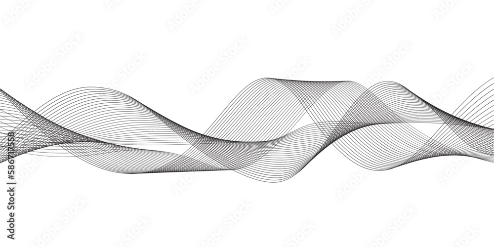 Aufkleber modern abstract glowing wave lines on white background. dynamic flowing wave design element. futuris