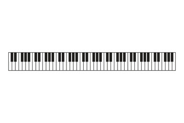 Piano full keyboards vector illustrations.