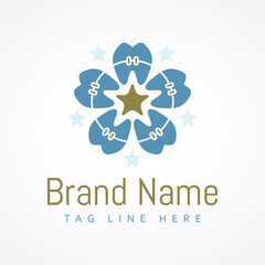 Fototapeta premium Teeth Braces Star Dental Logo