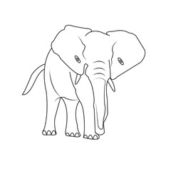 Free vector hand drawn flat design elephant outline