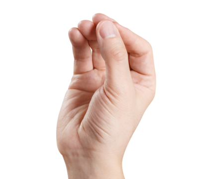 Hand holding something cut out