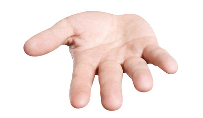 Holding/giving/asking/suggesting or greeting hand, cut out