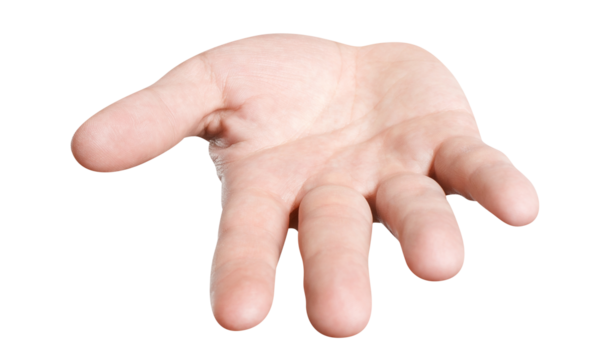 Holding/giving/asking/suggesting or greeting hand, cut out