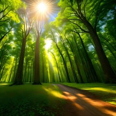 Sun in the forest - Generative AI