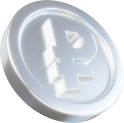 Obraz premium Golden Russian Ruble coin 3d render illustration