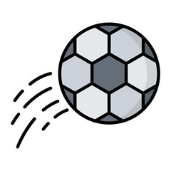 Fototapeta premium Ball Kick Line Color Icon