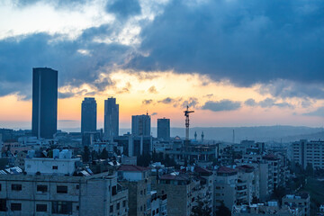 Amman, Jordan The city skyline in the early morning 