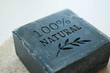 back color Homemade natural soap bar 