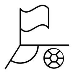 Corner Kick Outline Icon