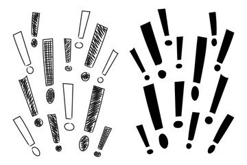 Distorted irregular exclamation marks. Perfect for lettering and illustrations.