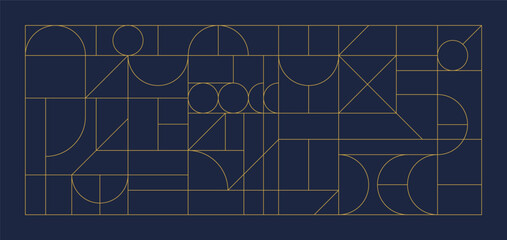 Abstract geometry frame. Art deco pattern background, vintage gold ornament for invitation poster print. Vector illustration