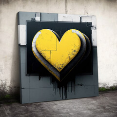 heart on a wall