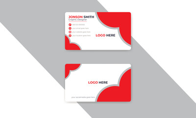 Luxury and elegant business card print template design with front and back presentation. Double sided modern visiting card Template.