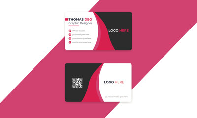 Luxury and elegant business card print template design with front and back presentation. Double sided modern visiting card Template.