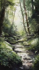 Obraz premium morning in the forest