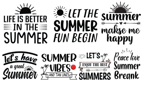 summer svg design bundle t-shirt graphic