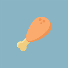 Vector illustration of fried chicken icon, fried legs, chicken food, deep fried chicken.