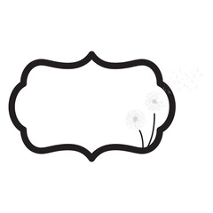 Dandelion flowers inside vintage frame