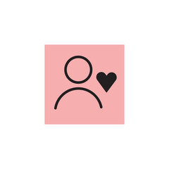 Vector image of an icon of a person who likes or likes