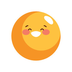 Cheerful yellow emoji mascot smiling
