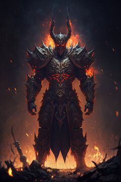 a man that is standing in front of a fire, dark fantasy character concept art 