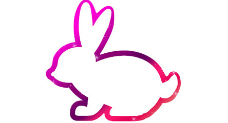 colorful bunny silhouette - easter rabbit - no background - transparent background Isolated from the front. ideal for website, email, presentation, banner, postcard, card, T-shirt, logo,