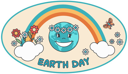 Earth with rainbow for Earth Day 