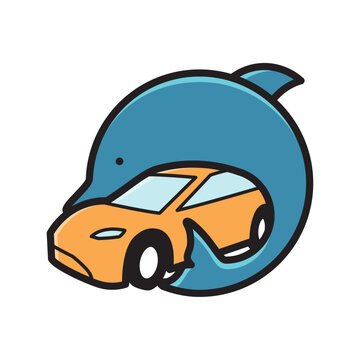 Car Dolphin Logo Template