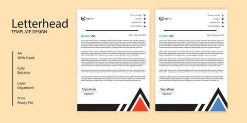  Letterhead template in Abstract style design