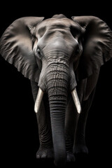 Beautiful Elephant in front of a black background (AI Generated)