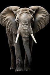 Fototapeta na wymiar Beautiful Elephant in front of a black background (AI Generated)