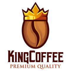 Modern flat design simple minimalist royal king coffee logo icon design template vector with modern illustration concept style for cafe, coffee shop, restaurant, badge, emblem and label