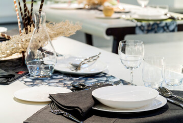 Table set in a modern setting