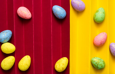 Happy Easter. Easter Eggs on color Background