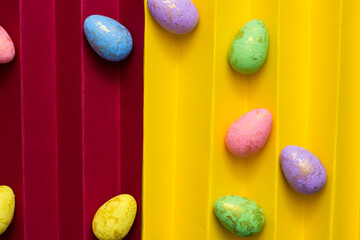 Happy Easter. Easter Eggs on color Background
