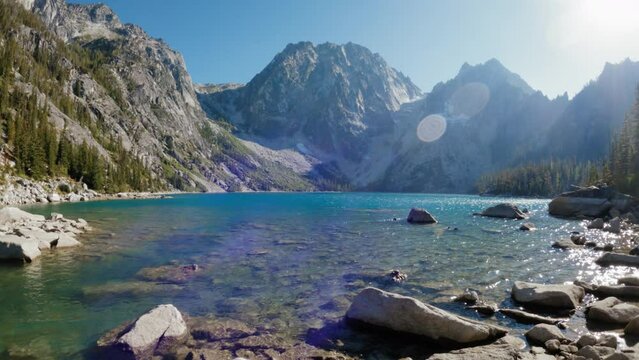 Waters Edge View of Colchuck Lake in Leavenworth Washington