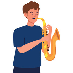 musician with saxophone