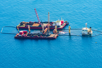 Removal of underwater shipwreck in the Gibraltar Bay. Gibraltar, UK