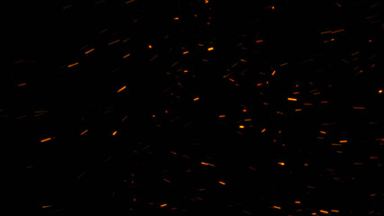 Fototapeta na wymiar Burning ash background. Sparks backdrop. Flickering abstract Particles