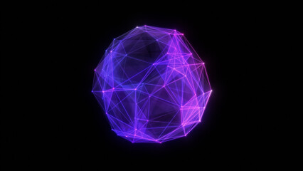 Abstract technology sphere background from lines and dots. Geometrical backdrop