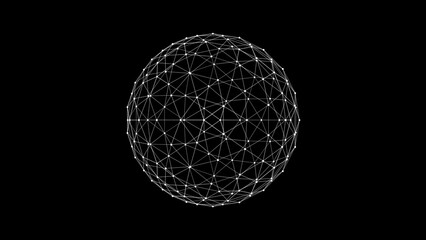 Sphere HUD element. Plexus style connecting lines and dots.
