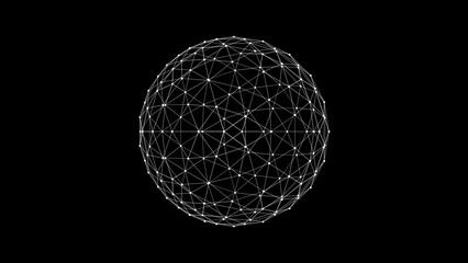 Sphere HUD element. Plexus style connecting lines and dots.