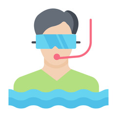 Snorkeling Flat Icon