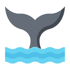 Whale Tail Flat Icon