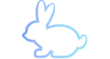 colorful bunny silhouette - easter rabbit - no background - transparent background Isolated from the front. ideal for website, email, presentation, banner, postcard, card, T-shirt, logo,