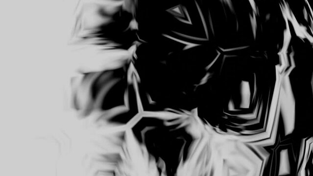 Looping abstract animation with black and white patterns - 2D render
